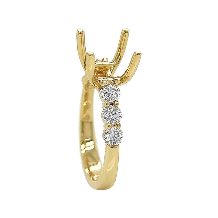 18kt Yellow Gold Diamond Semi Mount