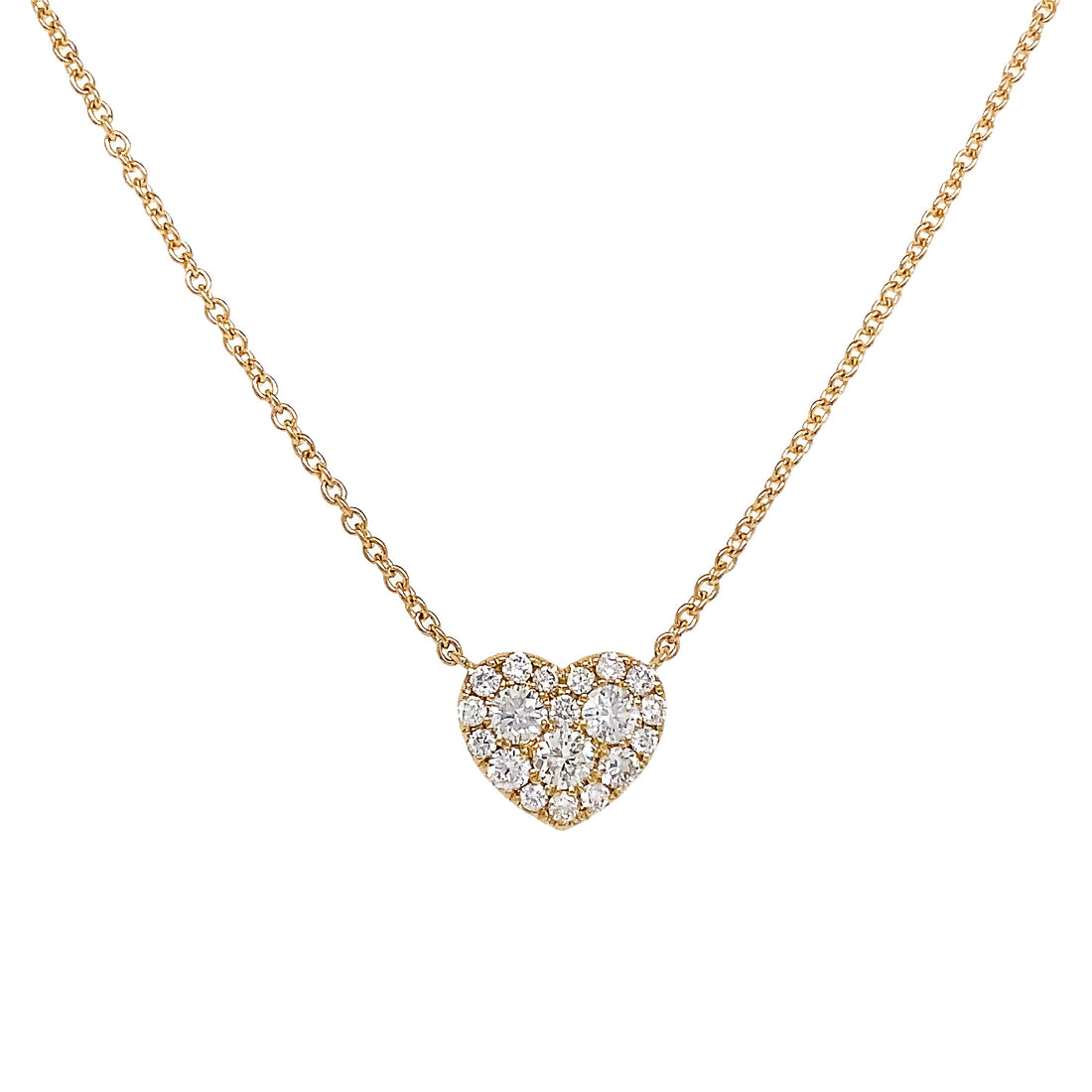 18kt Yellow Gold Diamond Heart Shaped Pendant