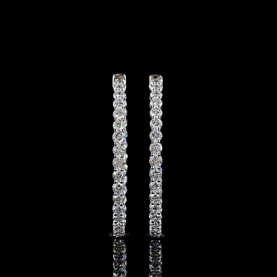 14kt White Gold Lab Diamond Hoops