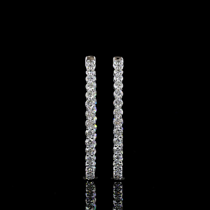 14kt White Gold Lab Diamond Hoops