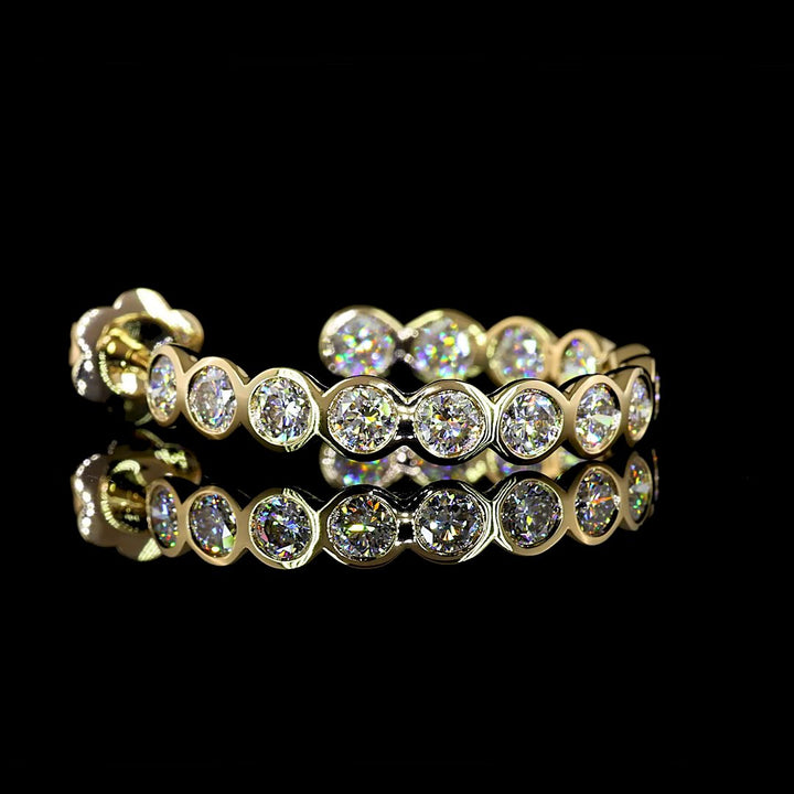 14kt Yellow Gold Lab Diamond Hoops