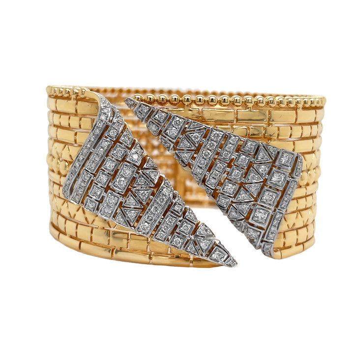 18kt Yellow and White Gold Diamond Bangle