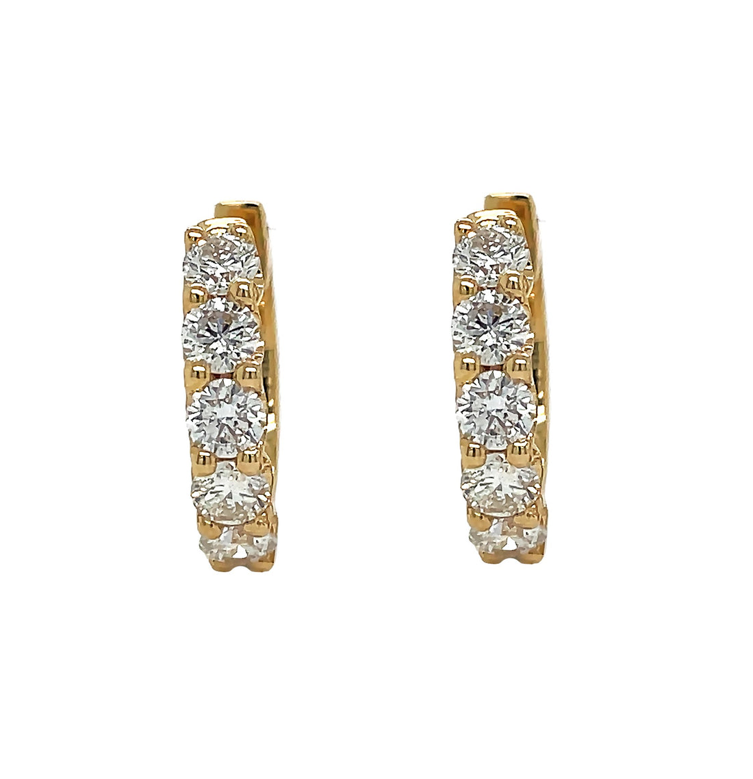 18kt Yellow Gold Diamond Huggie Earrings