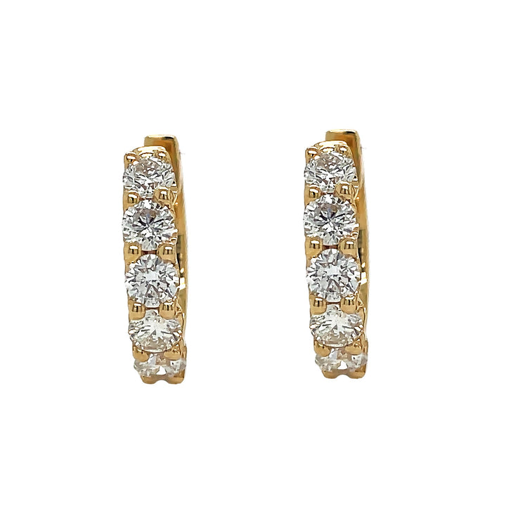 18kt Yellow Gold Diamond Huggie Earrings