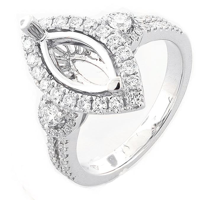 18kt White Gold Diamond Semi Mount