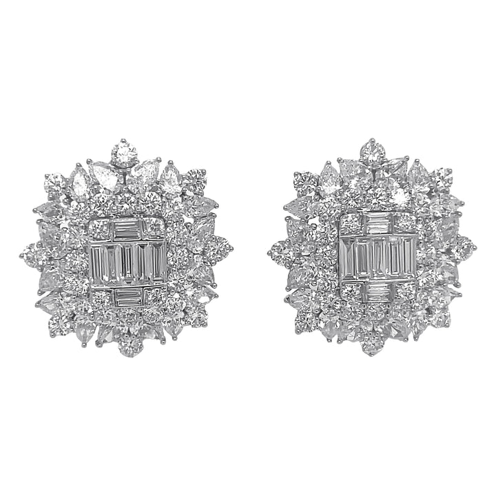 18kt White Gold Diamond Earrings