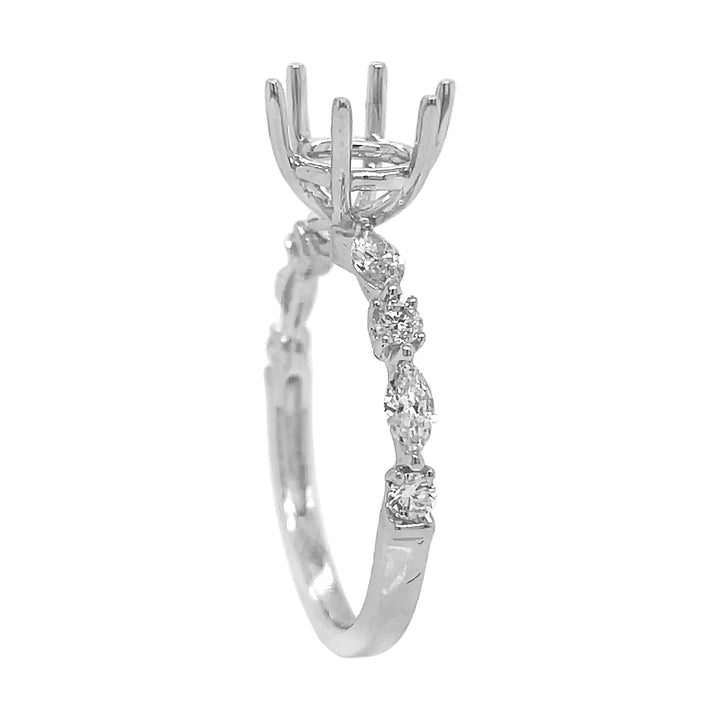 18kt White Gold Diamond Semi Mount