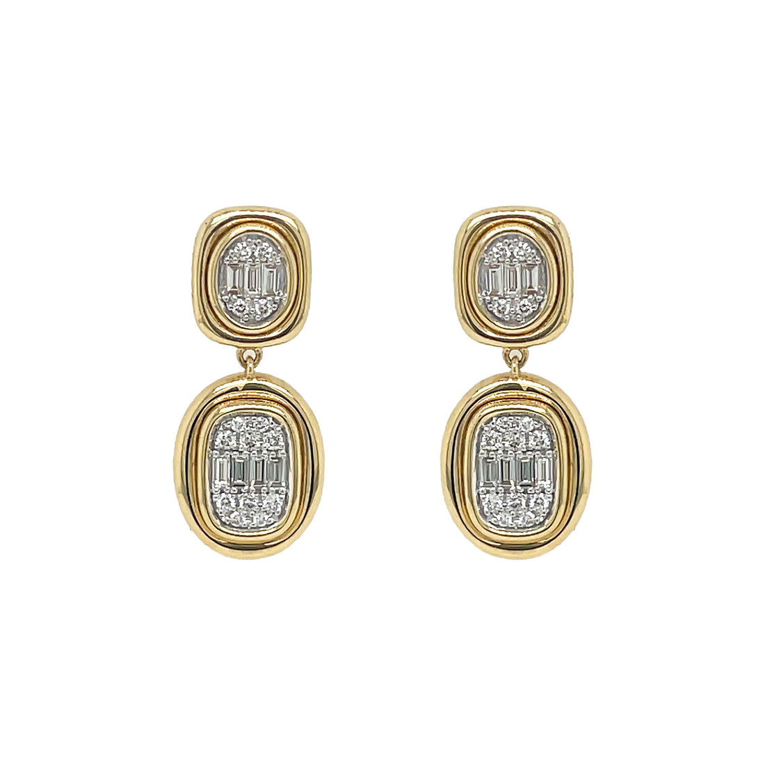 18kt Yellow Gold Diamond Dangling Earrings