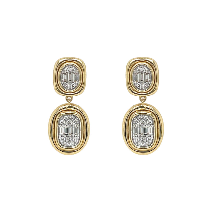 18kt Yellow Gold Diamond Dangling Earrings