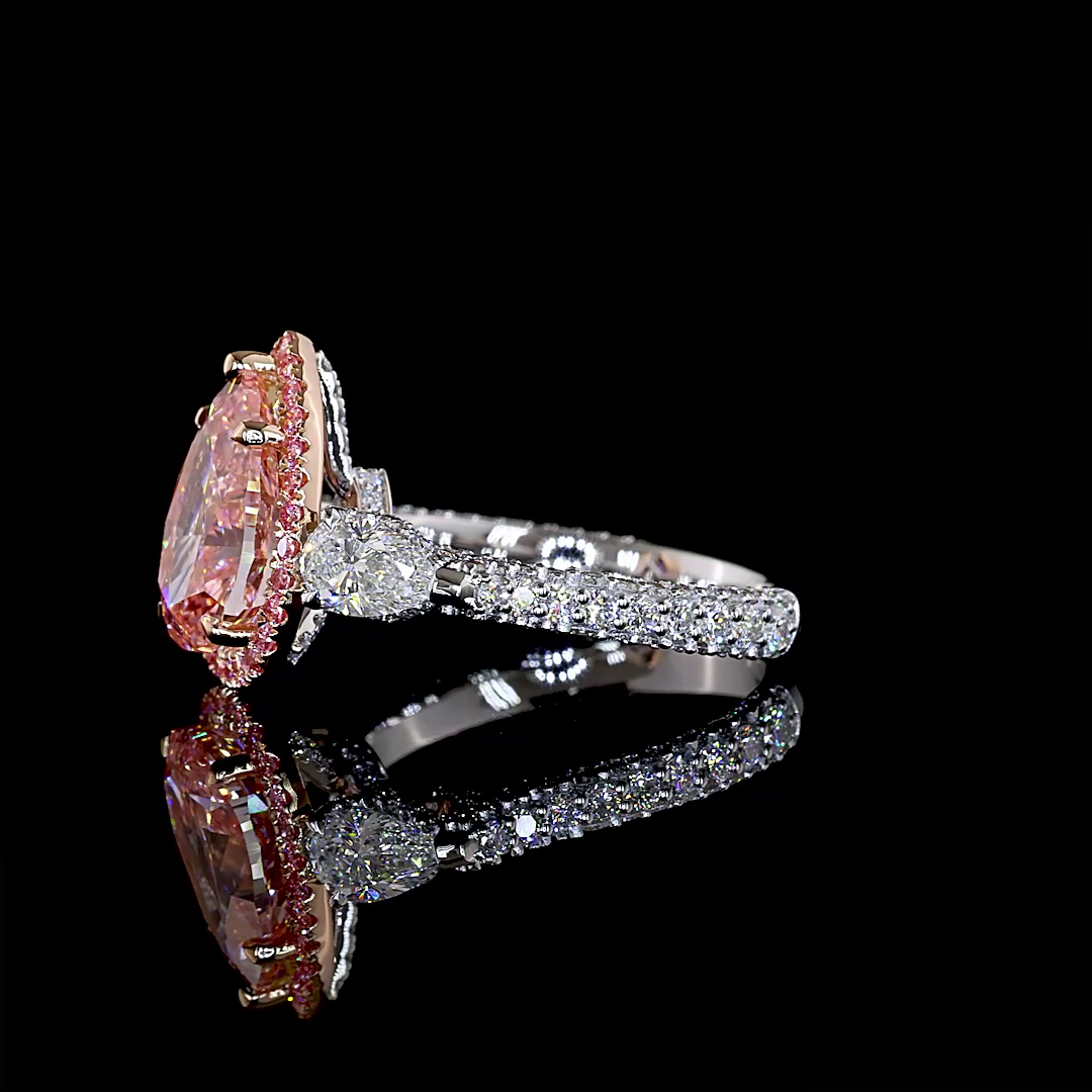 14kt White And Rose Gold Lab Diamond Ring