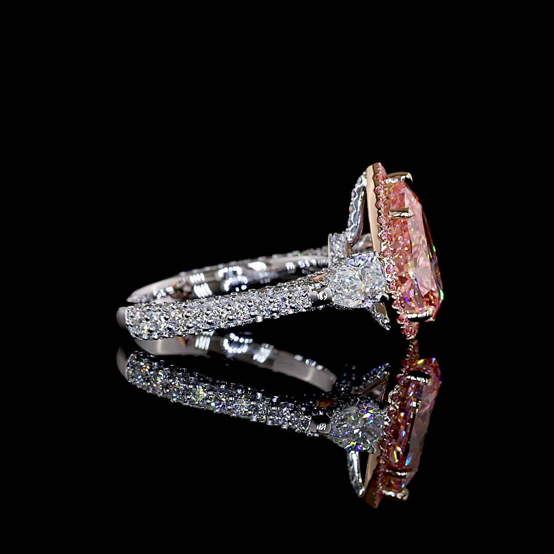 14kt White And Rose Gold Lab Diamond Ring