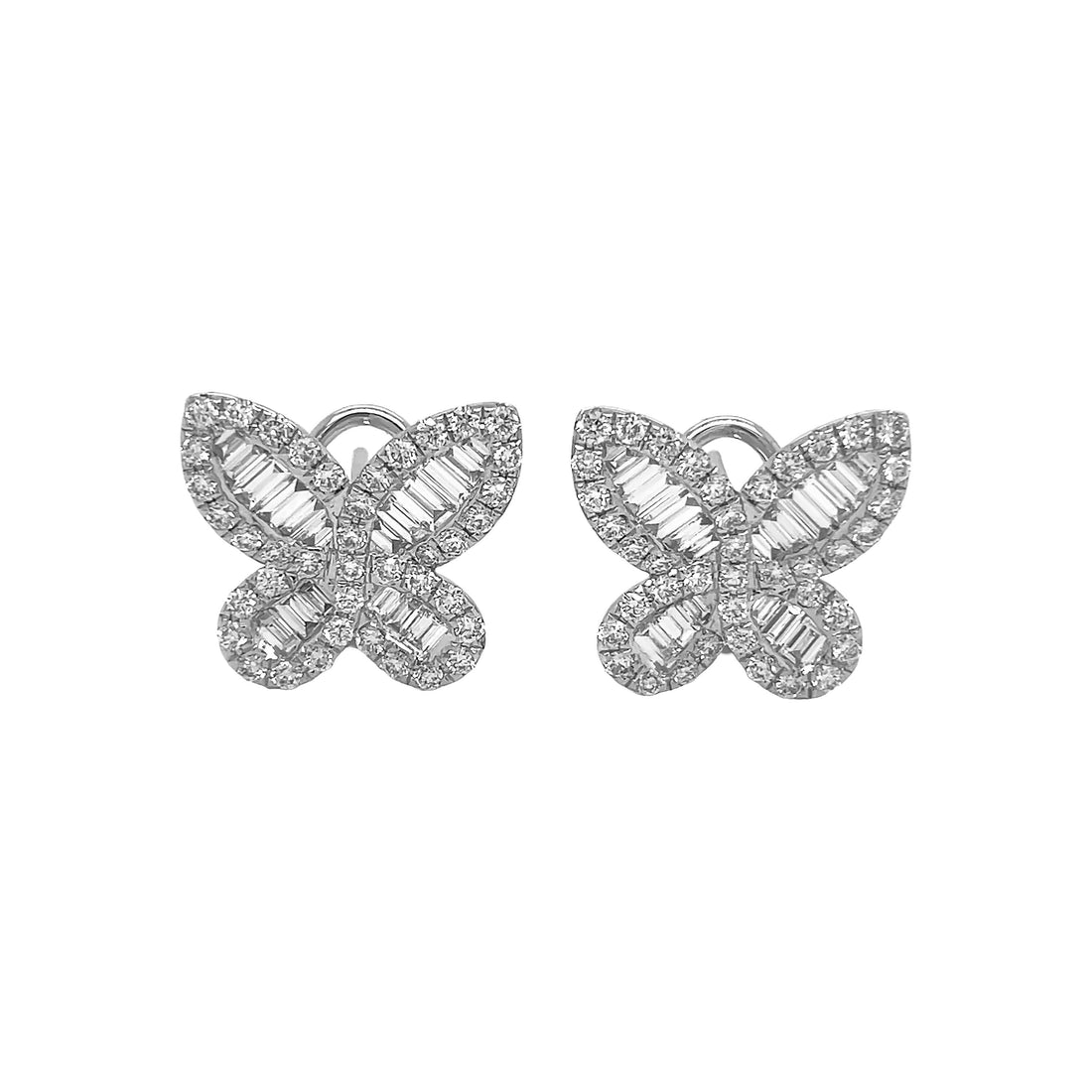 18kt White Gold Diamond Butterfly Earrings