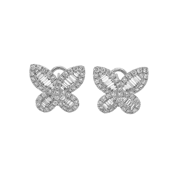 18kt White Gold Diamond Butterfly Earrings
