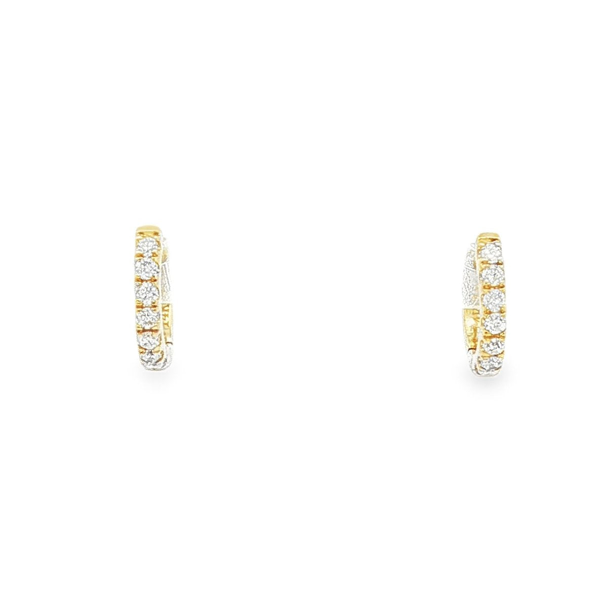 14kt Yellow Gold Diamond Huggie Earrings