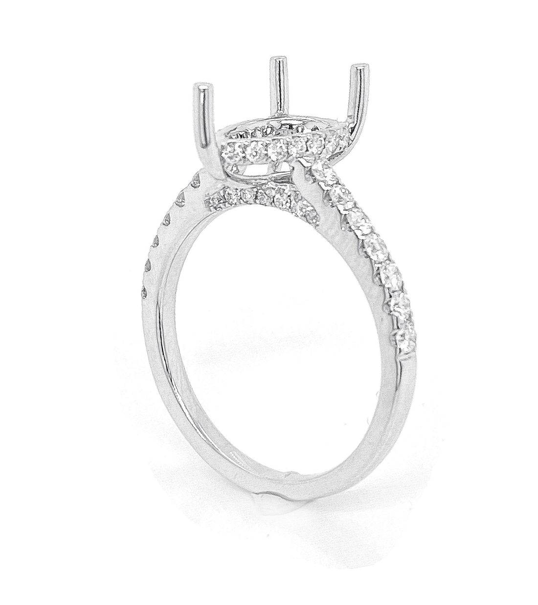 18kt White Gold Diamond Semi Mount