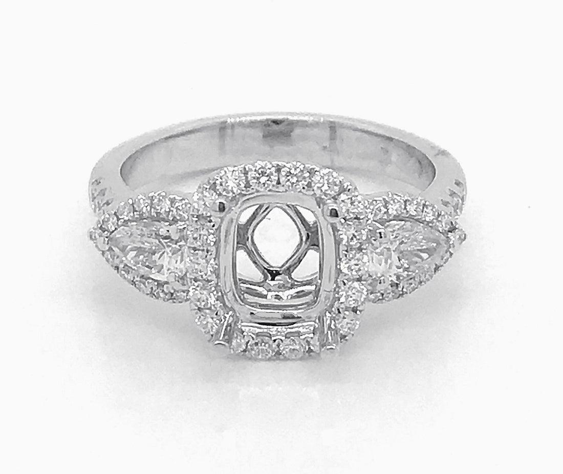 18kt White Gold Diamond Semi Mount