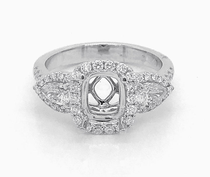 18kt White Gold Diamond Semi Mount
