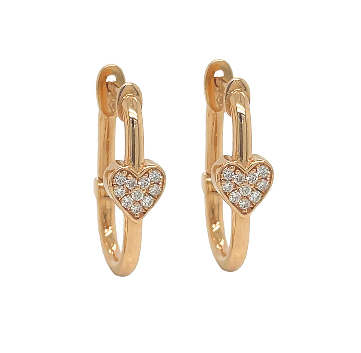 18kt Rose Gold Diamond Hoops
