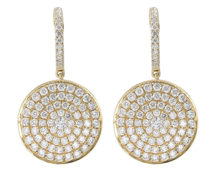 18kt Yellow Gold Diamond Dangling Earrings