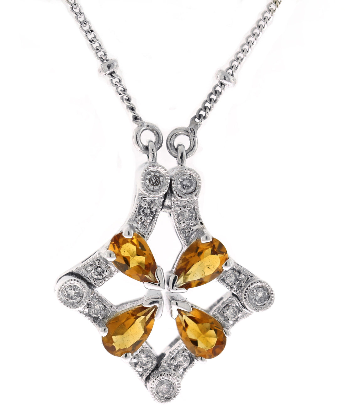 14kt White Gold Critine Diamond Pendant