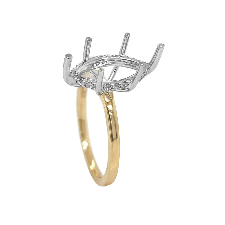 18kt Yellow and White Gold Diamond Semi-mount