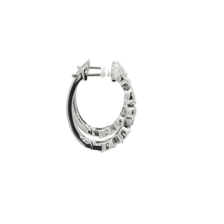 18kt White Gold Diamond Huggie Earrings