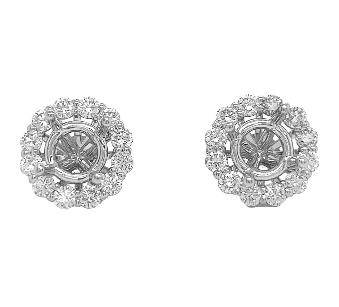 18kt White Gold Diamond Earring Jackets
