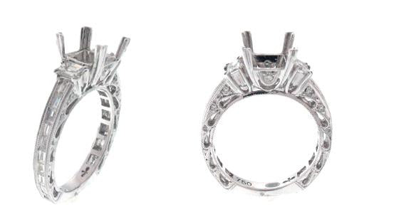 18kt White Gold Diamond Semi Mount