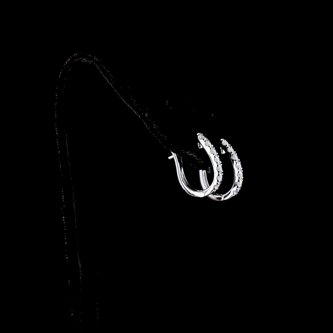 14kt White Gold Lab Diamond Huggie Earring