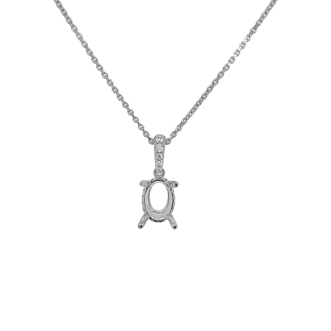 18kt White Gold Diamond Pendant Mounting