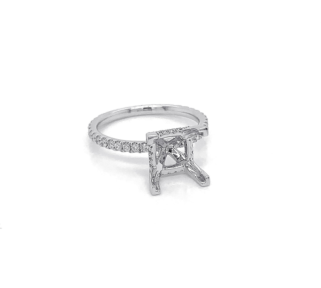 18kt White Gold Diamond Semi Mount