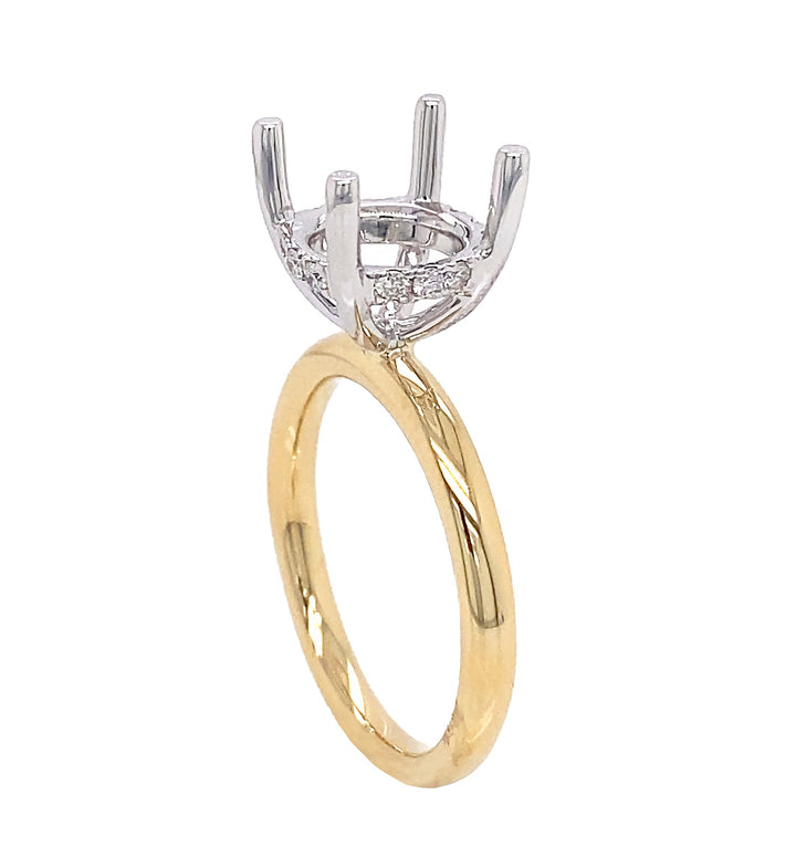 18kt Yellow And White Gold Diamond Semi Mount