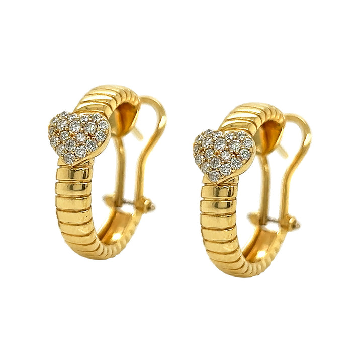 18kt Yellow Gold Diamond Earrings