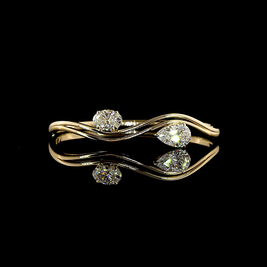 14kt Yellow Gold Lab Diamond Bangle