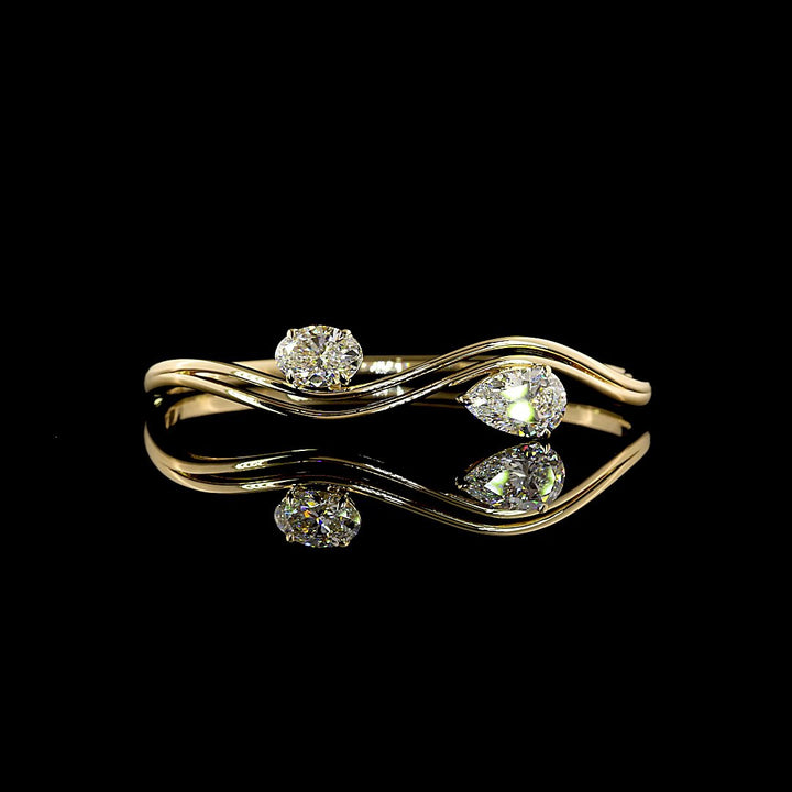 14kt Yellow Gold Lab Diamond Bangle