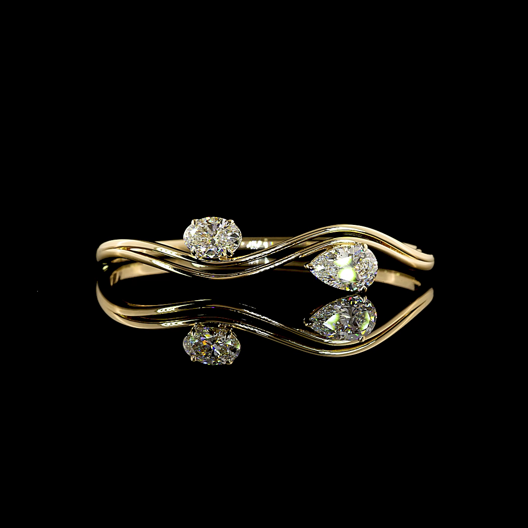 14kt Yellow Gold Lab Diamond Bangle