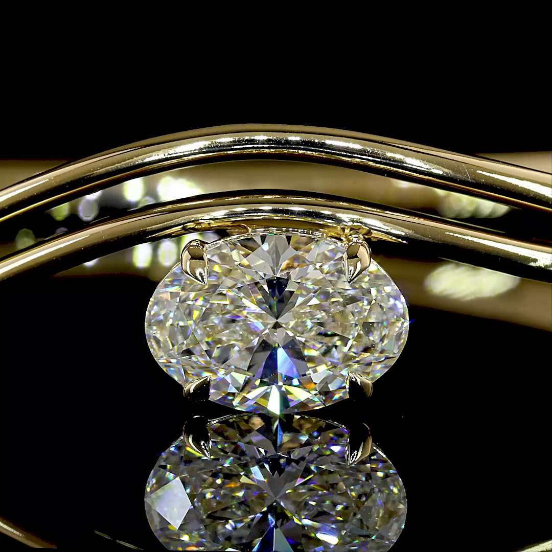 14kt Yellow Gold Lab Diamond Bangle