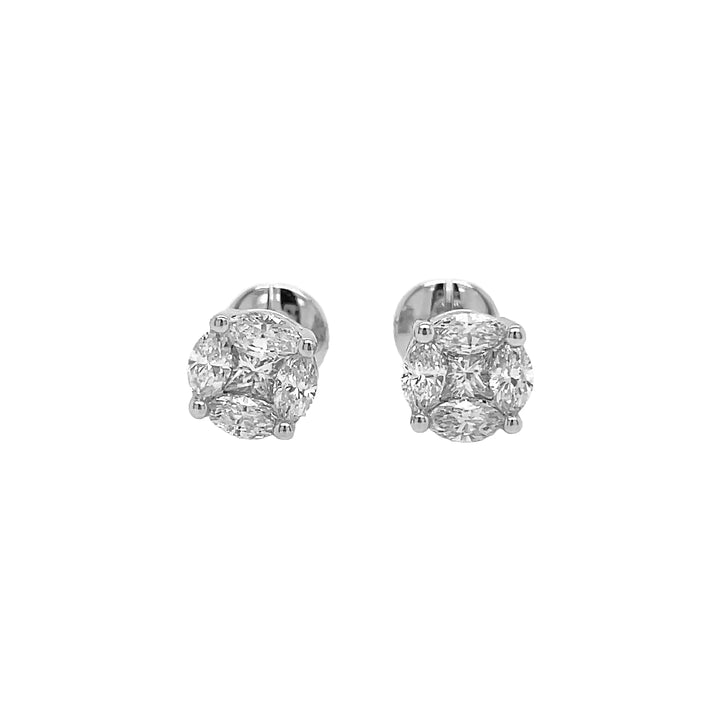 18kt White Gold Diamond Studs