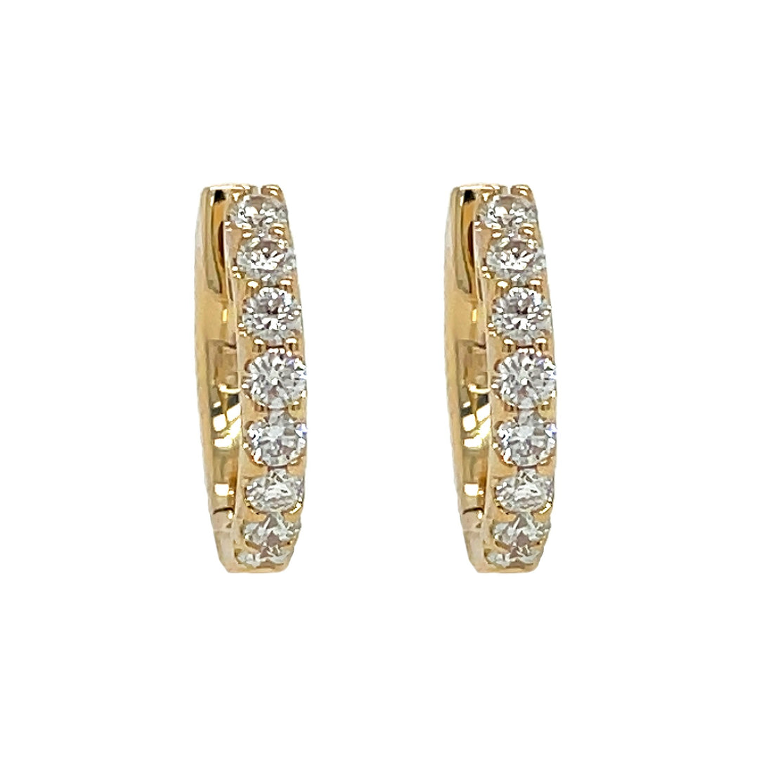 18kt Yellow Gold Diamond Huggie Earrings