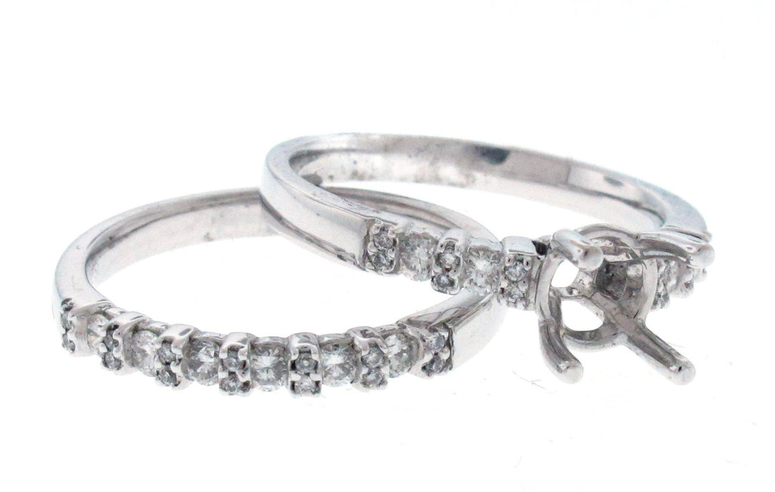 18kt White Gold Diamond Semi Mount