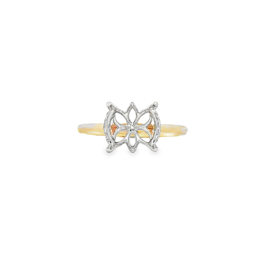 14kt Yellow And White Gold Lab Diamond Semi-Mount