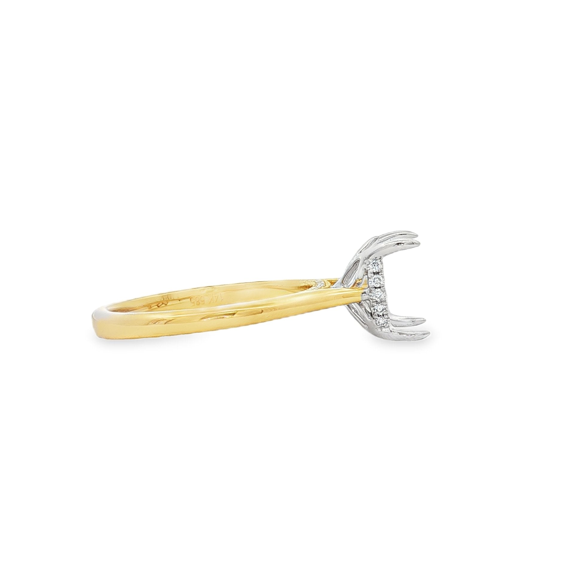 14kt Yellow And White Gold Lab Diamond Semi-Mount
