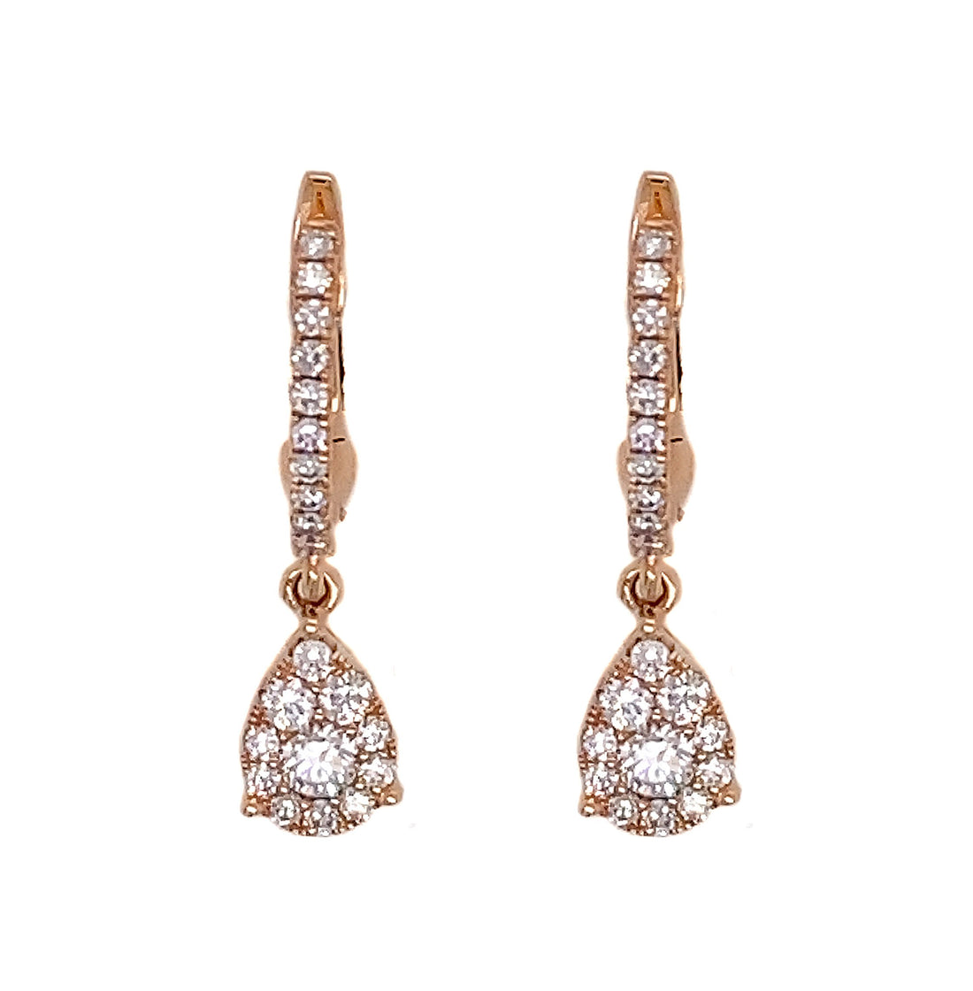 18kt Rose Gold Diamond Earrings