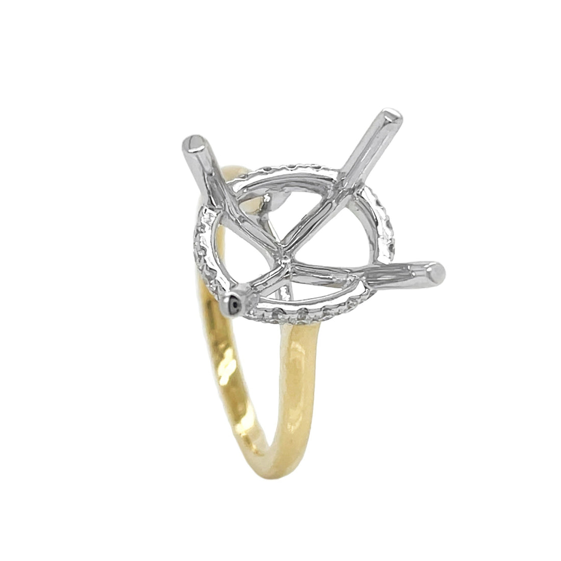 18kt Yellow and White Gold Diamond Semi-mount