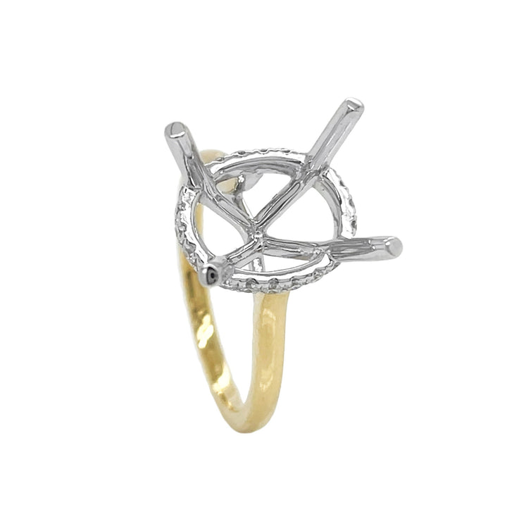 18kt Yellow and White Gold Diamond Semi-mount