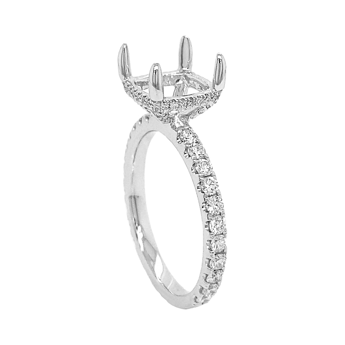 18kt White Gold Diamond Semi Mount