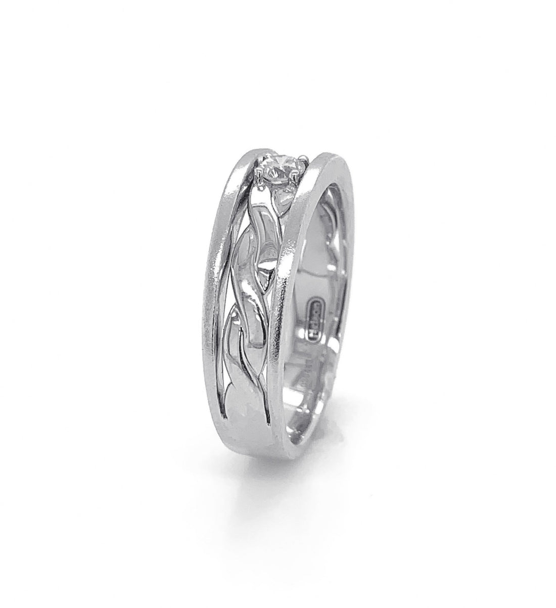 18kt White Gold Diamond Men's Band