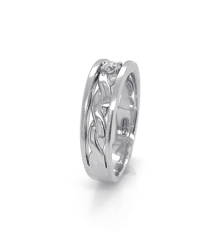 18kt White Gold Diamond Men's Band