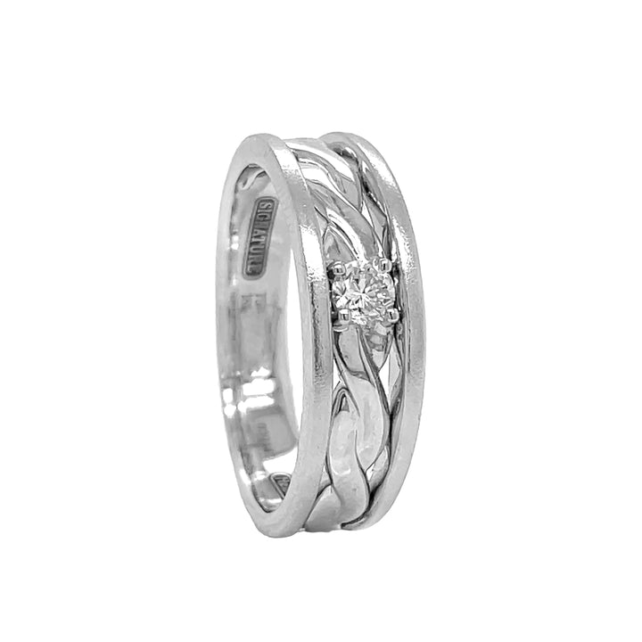 18kt White Gold Diamond Men's Band