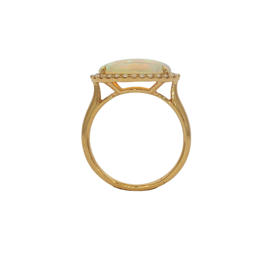 18kt Yellow Gold Diamond And Opal Ring